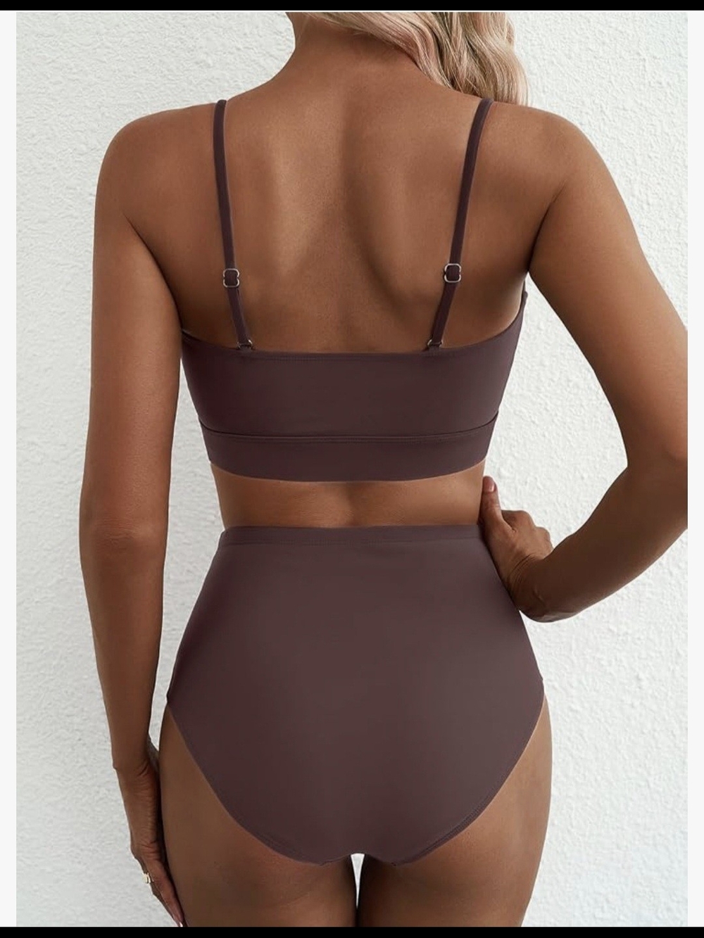 High-Waist Shell Accent Brown Bikini Set #1368 NWOT - Picture 5 of 7